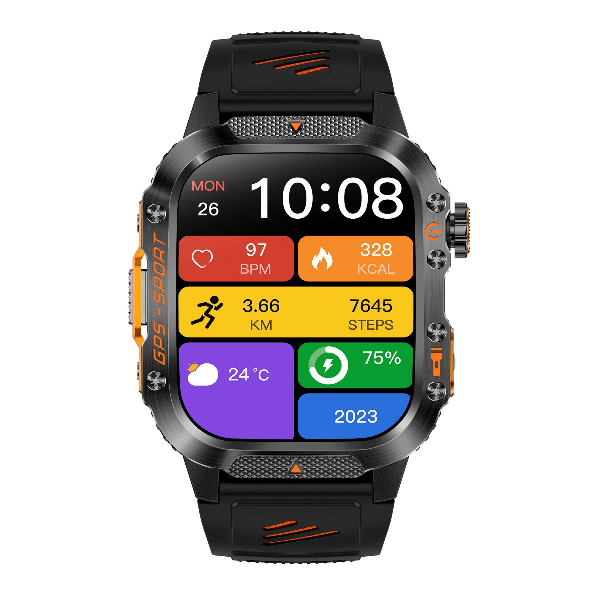 Ht36 Smartwatch with GPS Tracking – Waterproof Outdoor Fitness Smart Watch with Heart Rate Monitor, Sleep Tracker &amp; Step Counter