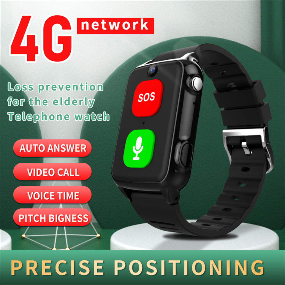 Anti-Fall Heart Rate Blood Pressure 4G Sos GPS Video Call Tracker Smart Watch for Elderly