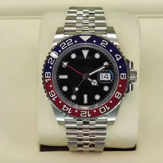 Professional Gmt Dual Time Watch for Travelers with Tracking Patent