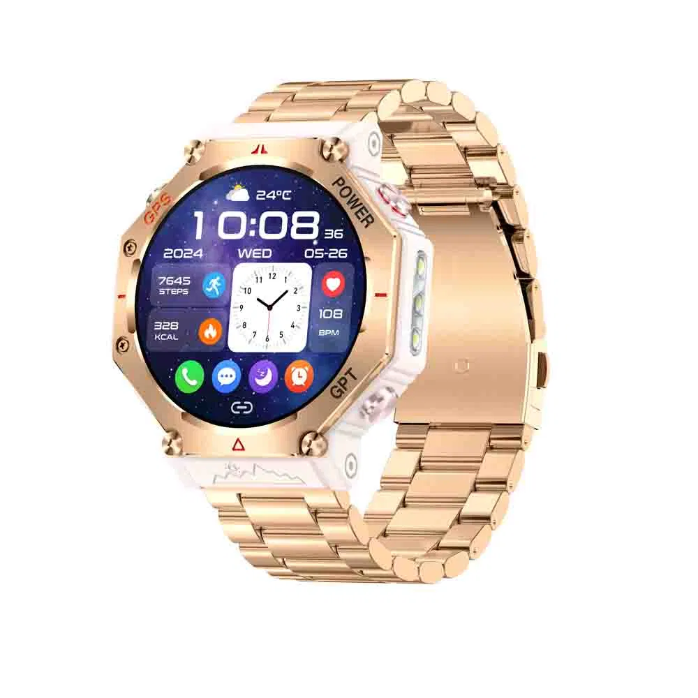 Fashion design China manufacture 3ATM waterproof smart bluetooth watch with heart rate blood oxygen blood pressure monitor for senior healthcare monitoring KC91