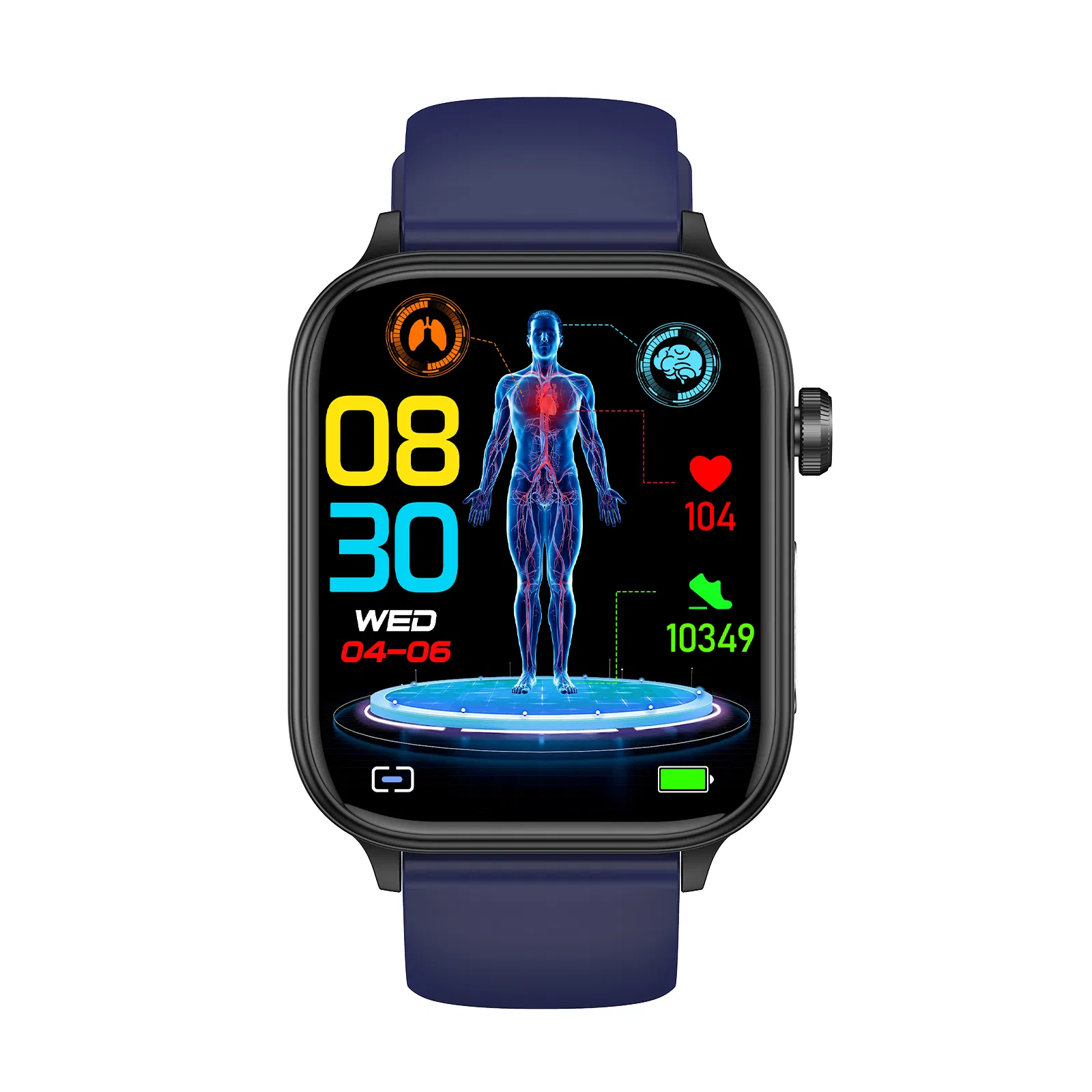 The latest China factory IP68 waterproof accurate senior healthcare smart bluetooth watch with HR BP SPO2 blood glucose body temperature monitor E570