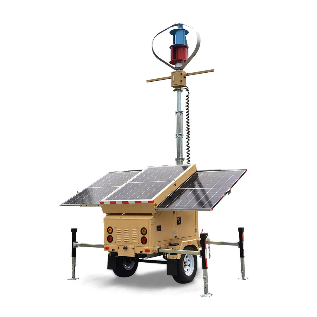 Mobile Lithium Battery MPPT Charge Controllers Solar Light Trailer