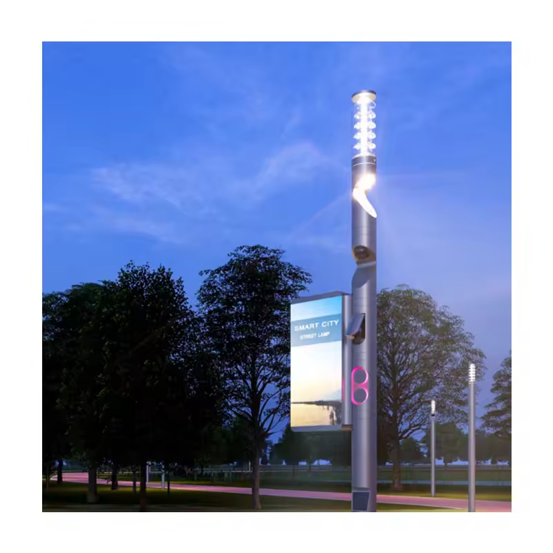 Nei Solar-Powered Smart Light Pole – Integrated Display, CCTV &amp; Weather Data