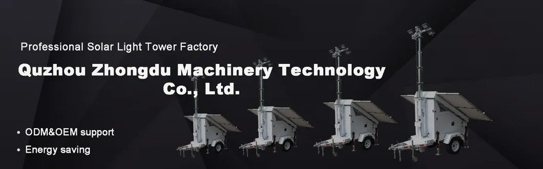 Mobile Lithium Battery MPPT Charge Controllers Solar Light Trailer