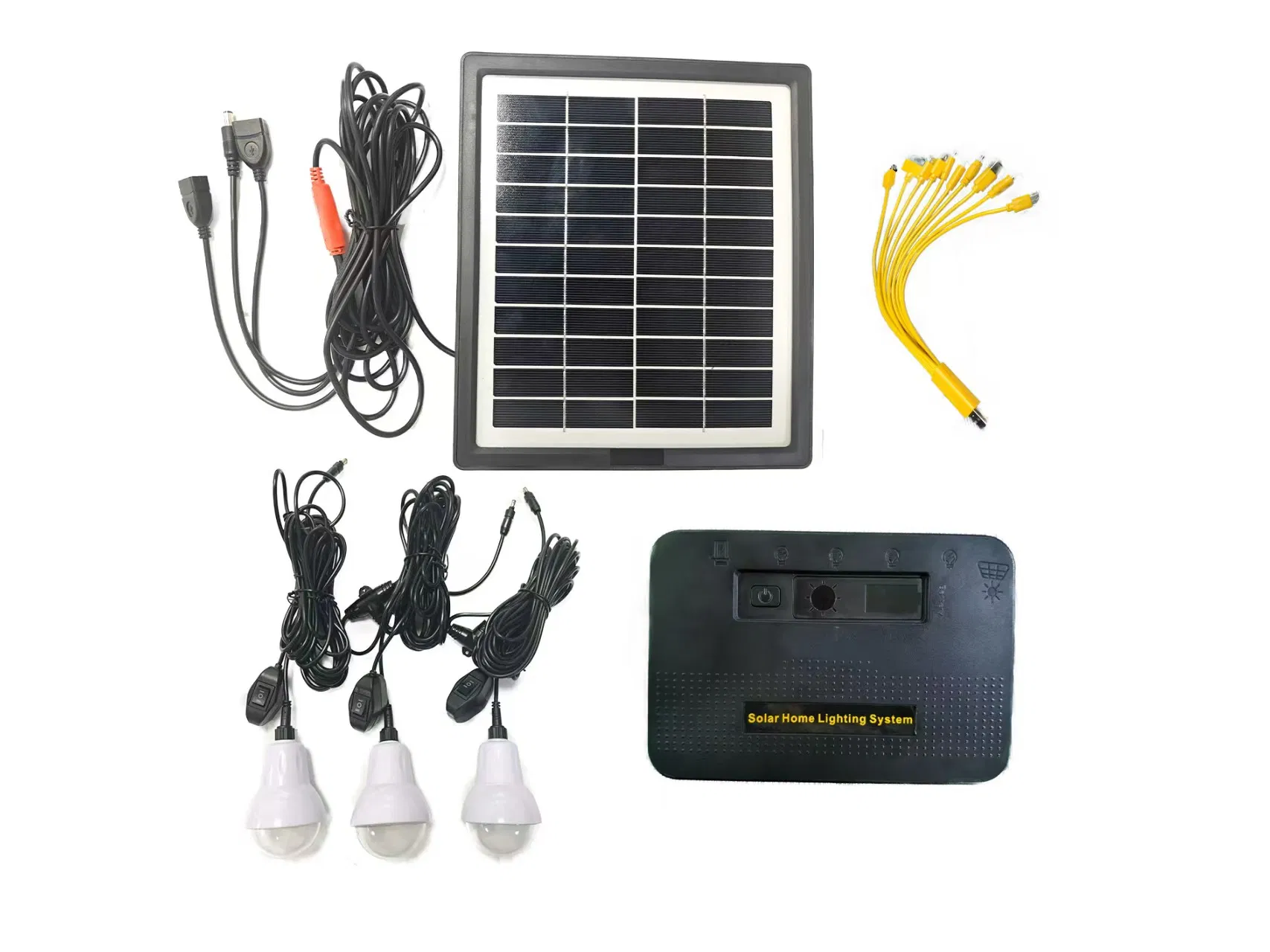 Portable Solar Home Lighting System with 3LED Lights Mobile Phone Chargers