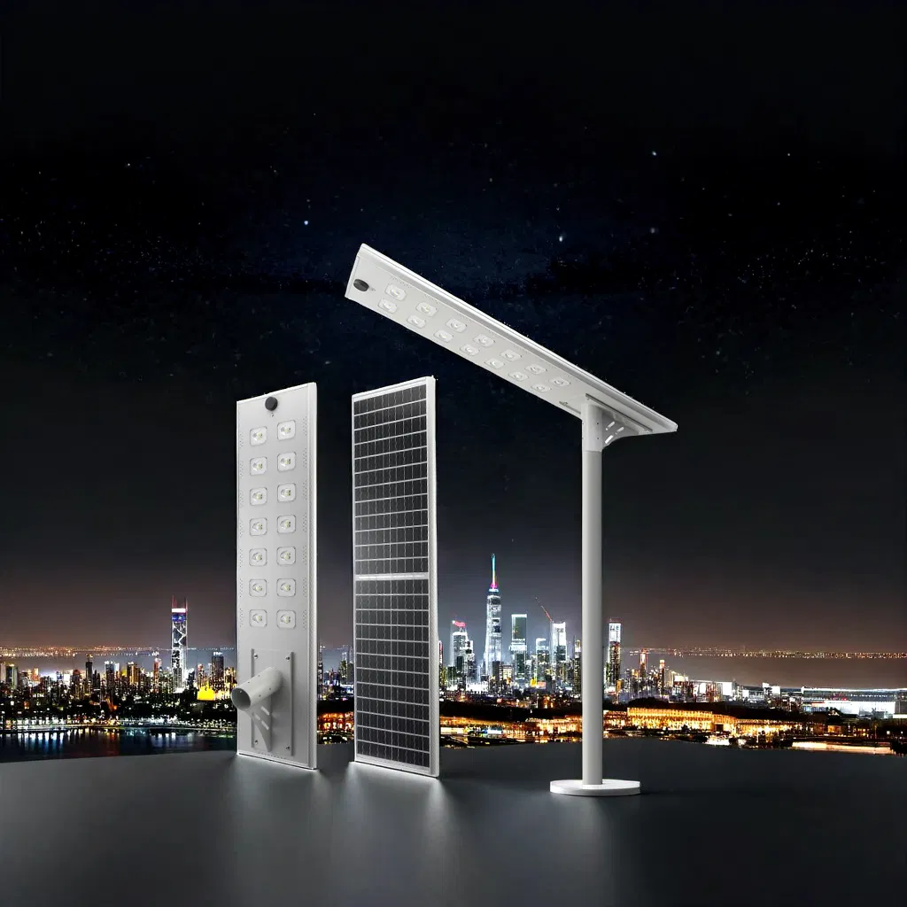 All-in-One Waterproof LED Street Light Motion Sensor Solar Powered LiFePO4 Battery Smart Switch for Smart Cities IP65 Road