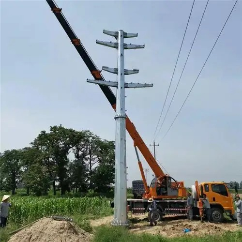 Hot DIP Galvanized 12 Meters Street Lighting Pole Single Arm Street Lamp Pole