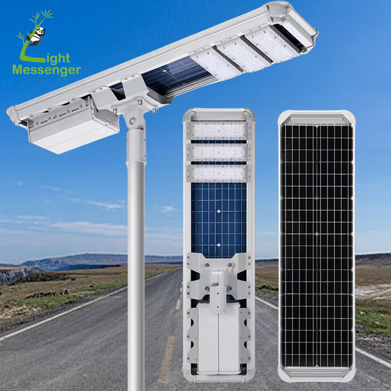 Light Messenger Zhongshan Guzhen Lighting MPPT Solar Charge Controller Solar Energy Street Lamp 8000lm All in One Integrated Solar Street Light LED Application