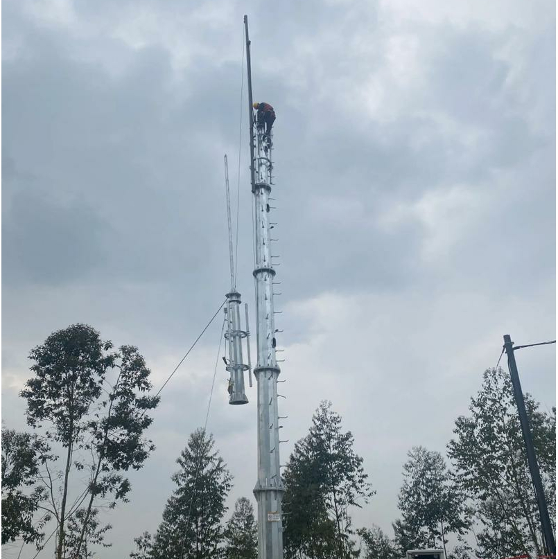 China 6m 8m 10m 12m Galvanized Steel Monopole Telecom Cell Truss Tower for Power Transmission or Telecommunication Price for Sale