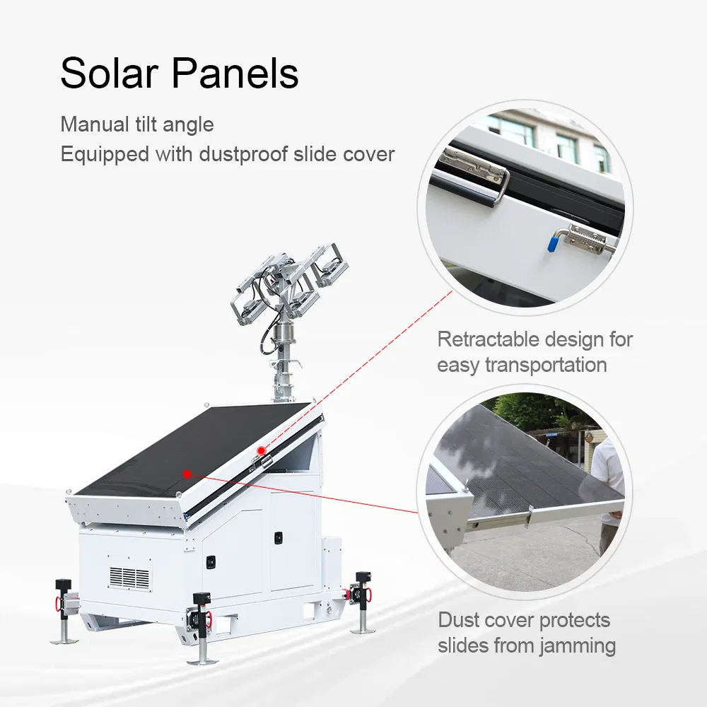 Biglux Hiskid Solar Tower Hybrid with Integrated Generator for 24/7 Operation