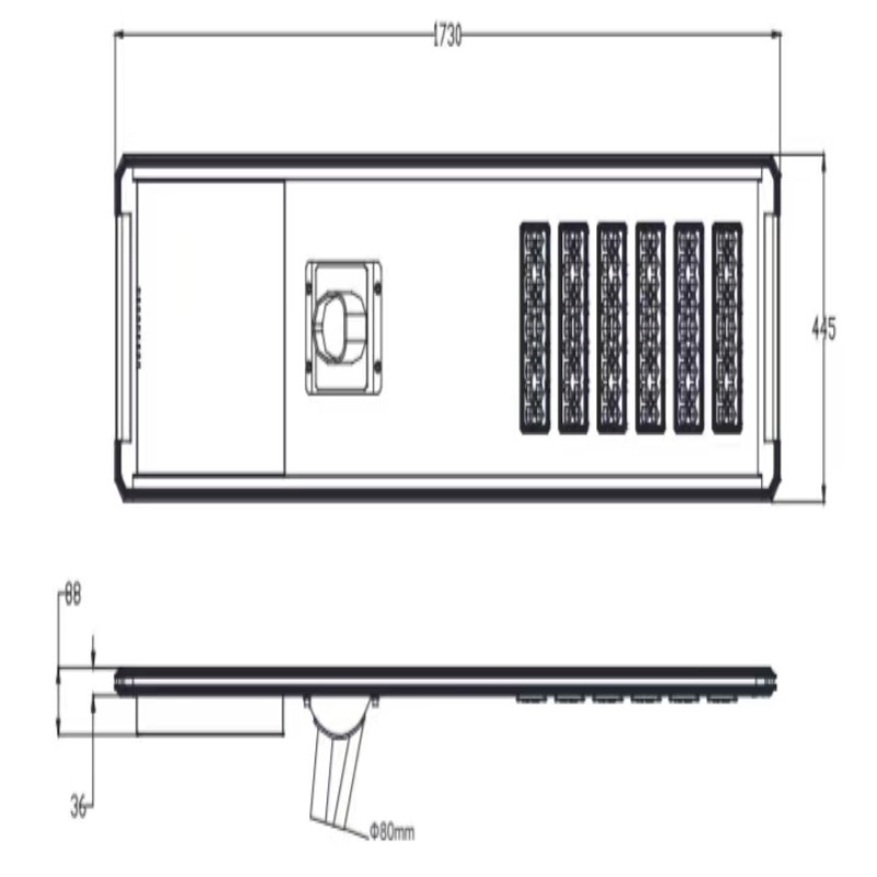 Solar Powered Street Light LiFePO4 Deep Cycle Battery Solar Light for Outdoor Long-Term Use