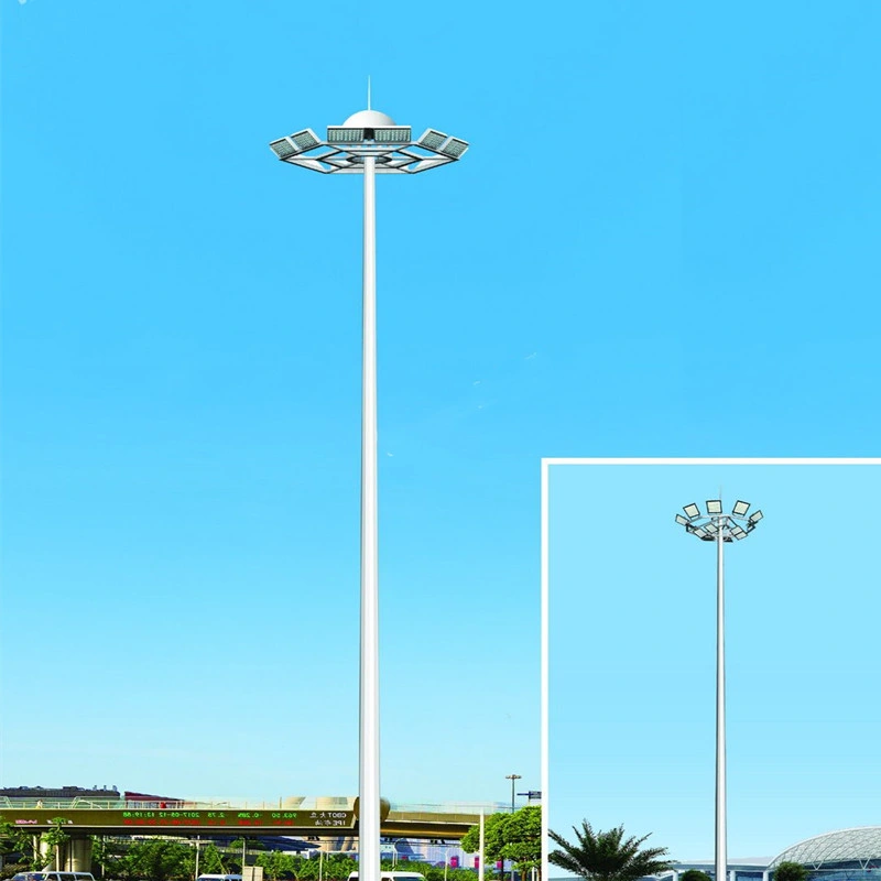 Hot DIP Galvanized 10m 15m 20m 30m High Mast Lighting with Round Taper Steel Pole