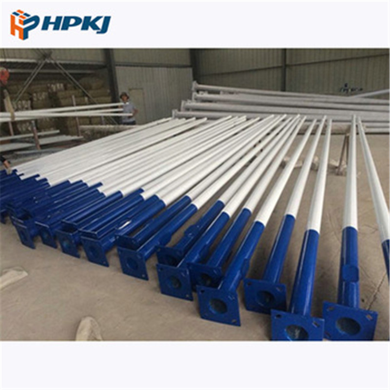 Hepu 6m/8m/9m/12m Hot DIP Galvanized Solar Power Energy Control System Q235 Steel Street Light Lighting Pole