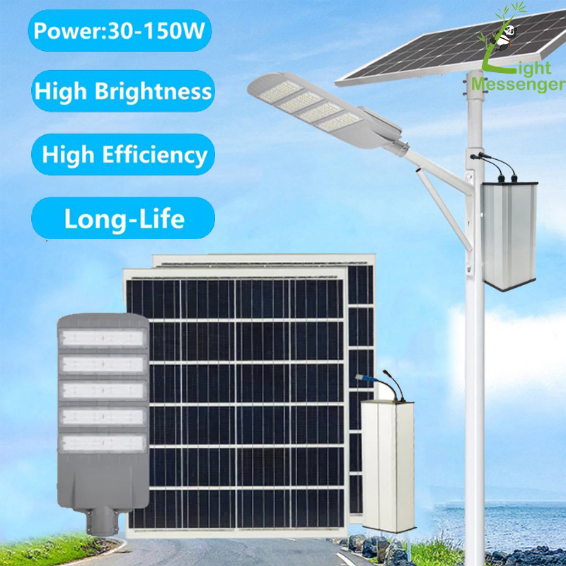 Light Messenger Solar LED Street Light Manufacturers Road Light Solar Panel Split Lamp Outdoor 30W 40W 50W 60W All in Two Solar Street Light Factory Price