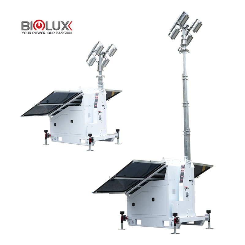 Biglux Hiskid Solar Tower Hybrid with Integrated Generator for 24/7 Operation