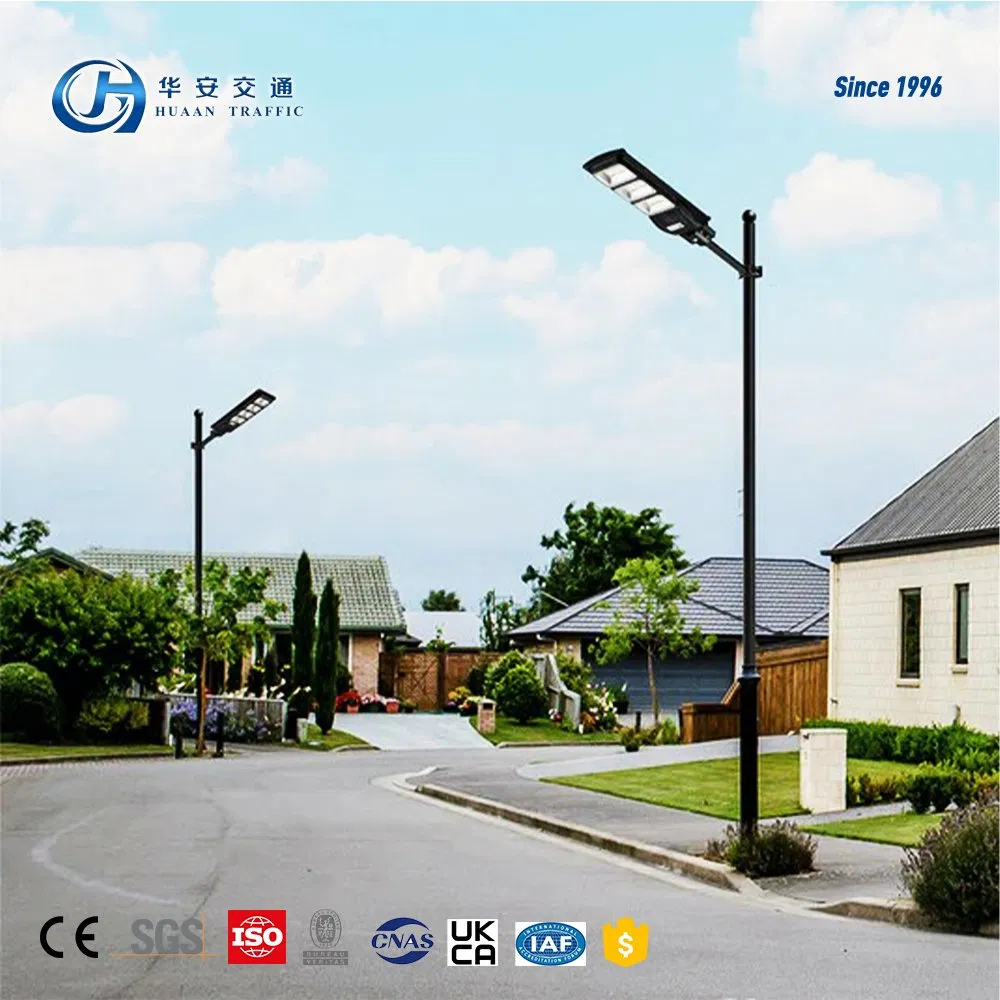 Hot-DIP Galvanized 6m 8m LED Street Light Pole Single Double Arm Road Lighting Pole for Highway City Street Customizable Height
