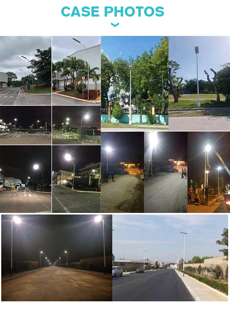 Outdoor Solar Street Light Pole LiFePO4 Battery Overcharge Protection Solar Powered Road Light