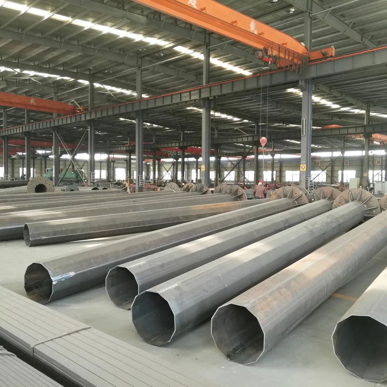 Galvanized Steel Octagonal Round High Mast Electric Power Monopole Transmission Tower