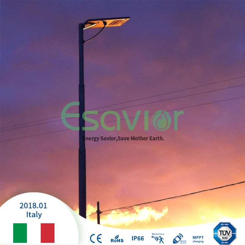 Integrated Solar Street Light All in One 40W/50W/60W/80W with MPPT Solar Charge Controllers/Iot Online Monitoring High Brightness 195lm/W for Solar Lighting