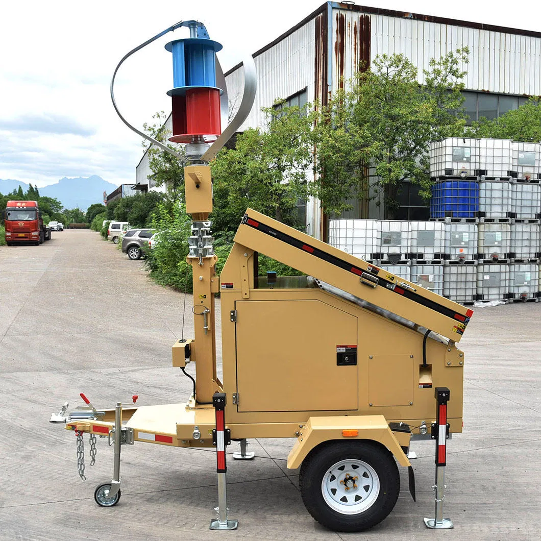 Mobile Lithium Battery MPPT Charge Controllers Solar Light Trailer