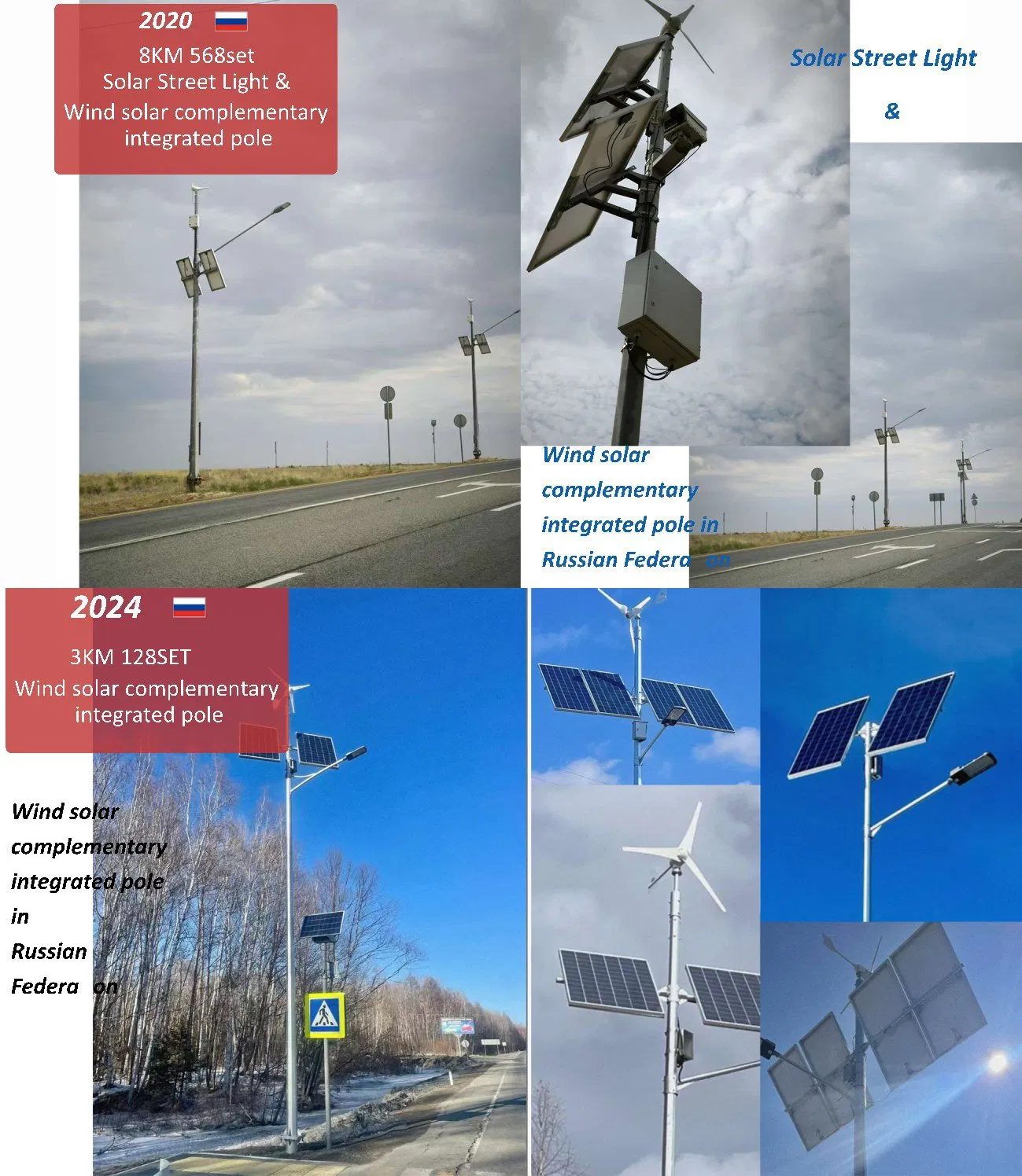 Outdoor Solar Street Light Pole LiFePO4 Battery Overcharge Protection Solar Powered Road Light