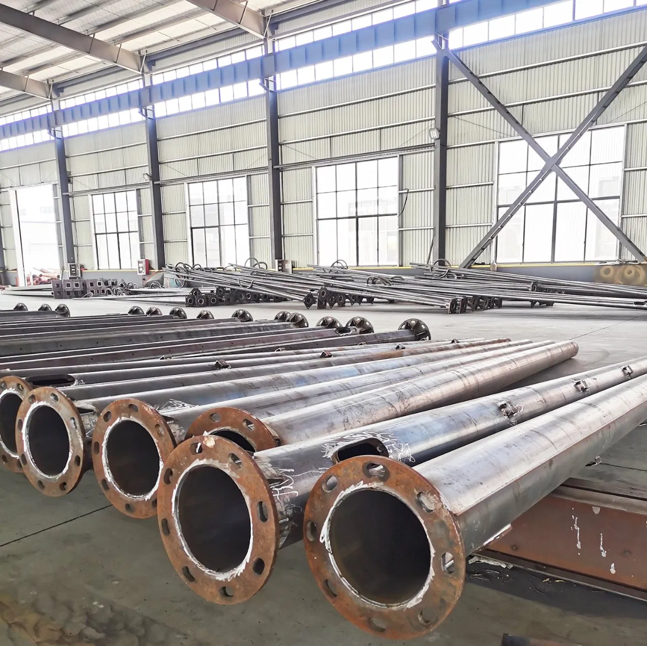 Galvanized Steel Octagonal Round High Mast Electric Power Monopole Transmission Tower