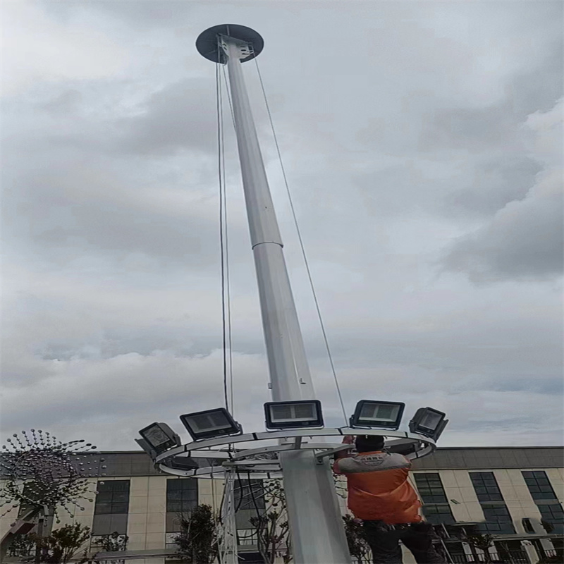 18m Stadium High Mast Light Pole Tower with Lifting System