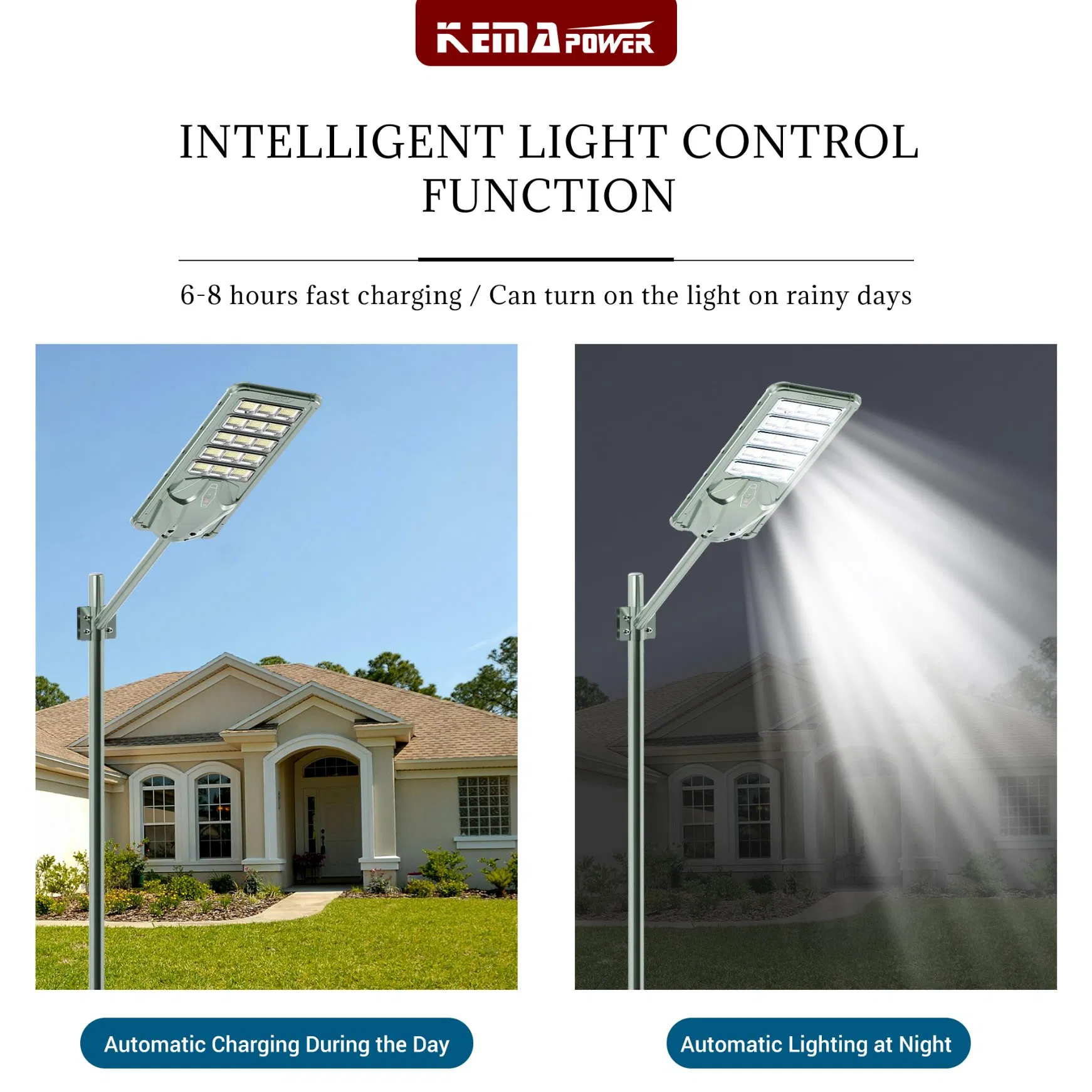 Aluminum Outdoor IP65 Waterproof Project Lighting 100 200 300 400 500 Watt All in One Integrated Solar Street LED Lamp