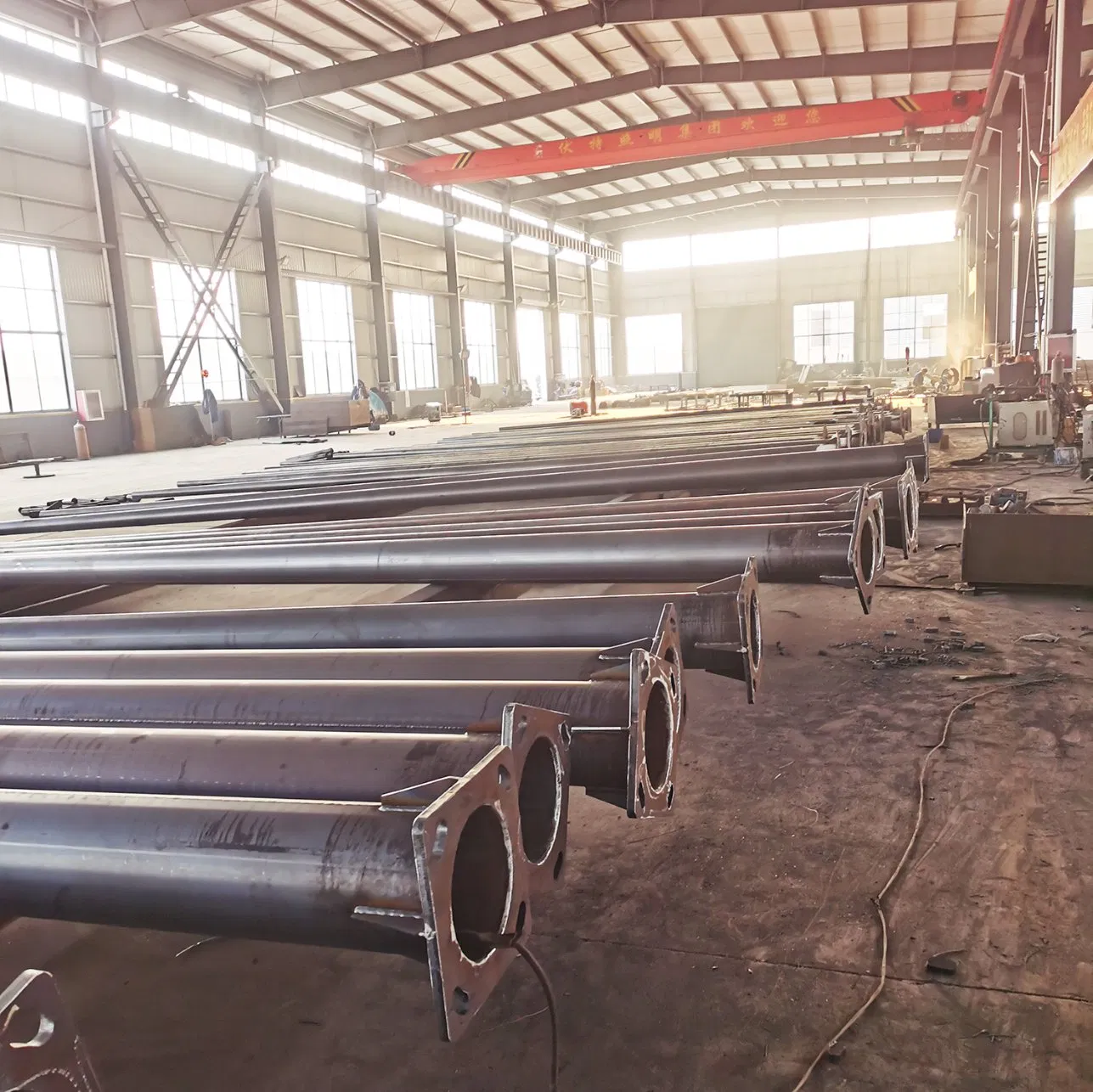 Galvanized Steel Octagonal Round High Mast Electric Power Monopole Transmission Tower