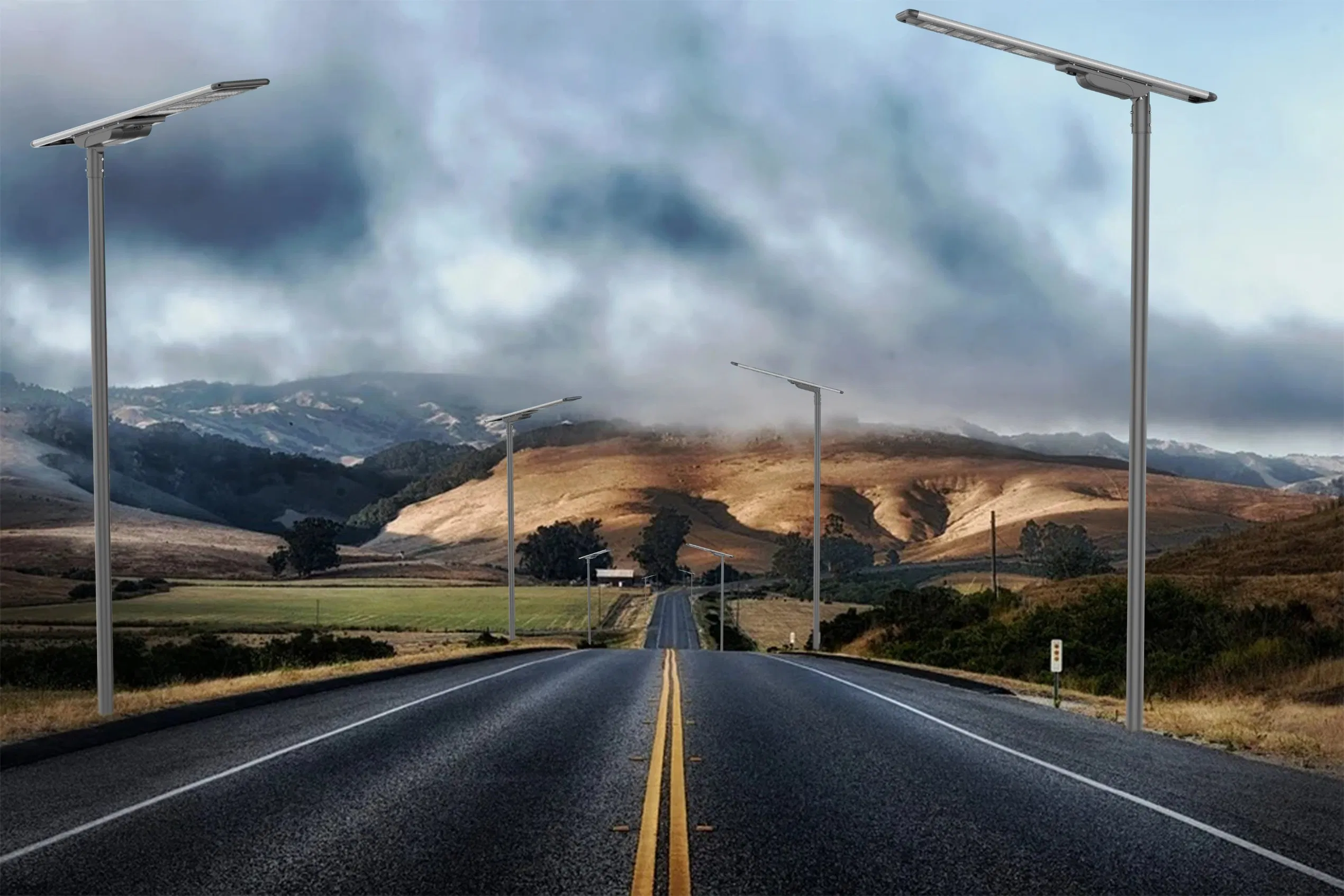 80W IoT Smart Solar Light with Zigbeer 4G Loral Control System