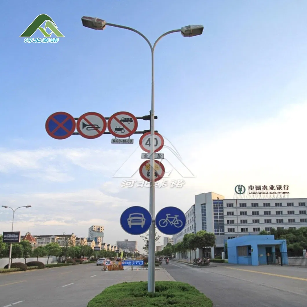 Tainuo Traffic Lighting Sign Pole China Manufacturing Hot DIP Galvanized Q235B Steel Traffic Sign Pole