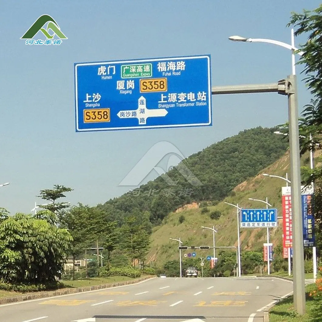 Tainuo Traffic Lighting Sign Pole China Manufacturing Hot DIP Galvanized Q235B Steel Traffic Sign Pole