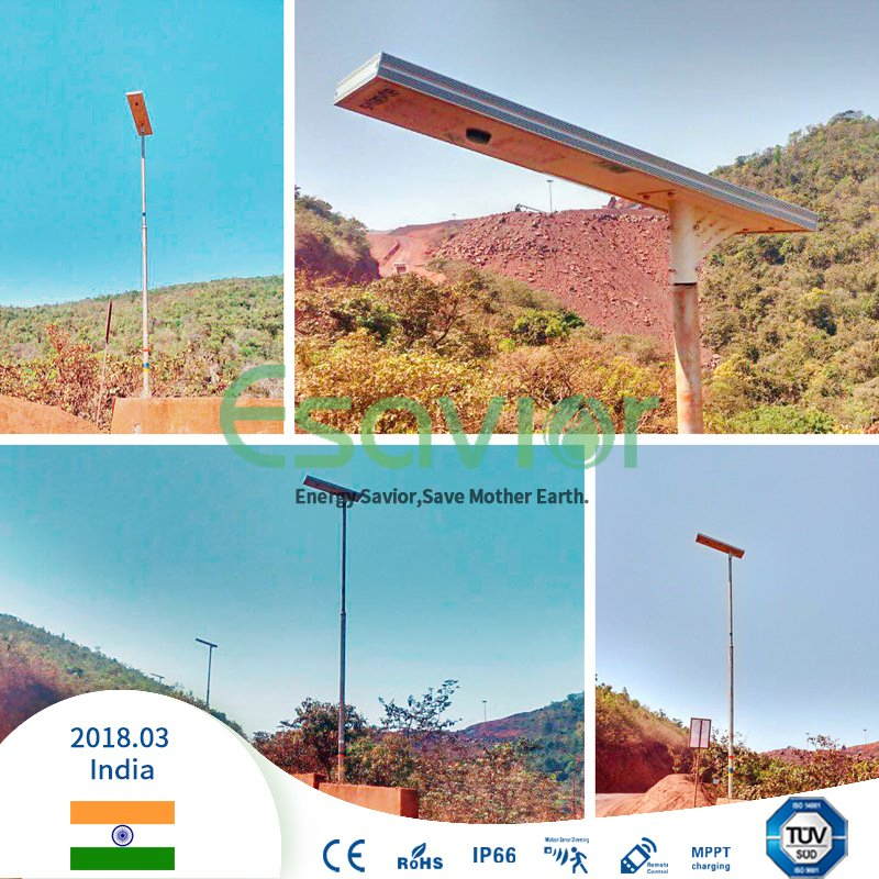 Integrated Solar Street Light All in One 40W/50W/60W/80W with MPPT Solar Charge Controllers/Iot Online Monitoring High Brightness 195lm/W for Solar Lighting