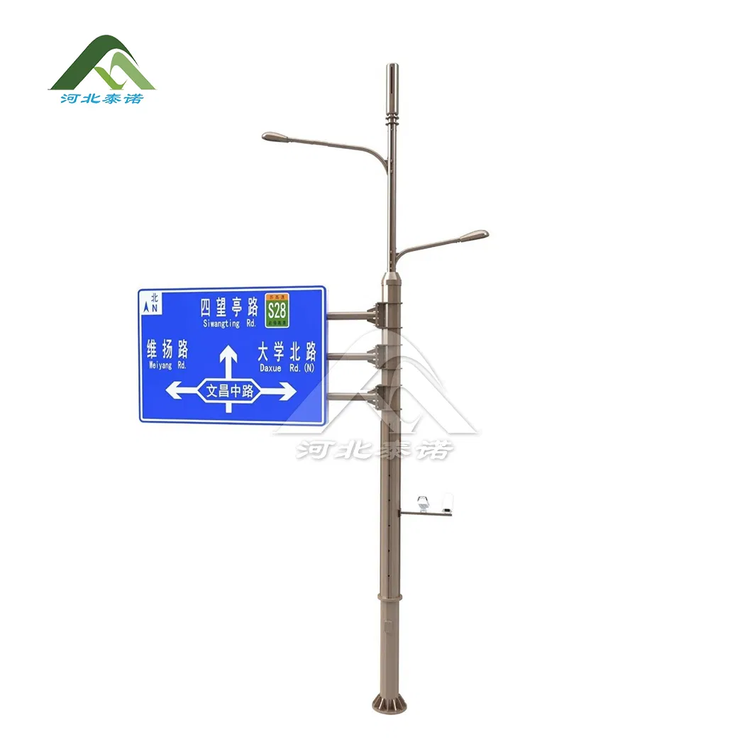 Tainuo Traffic Lighting Sign Pole China Manufacturing Hot DIP Galvanized Q235B Steel Traffic Sign Pole