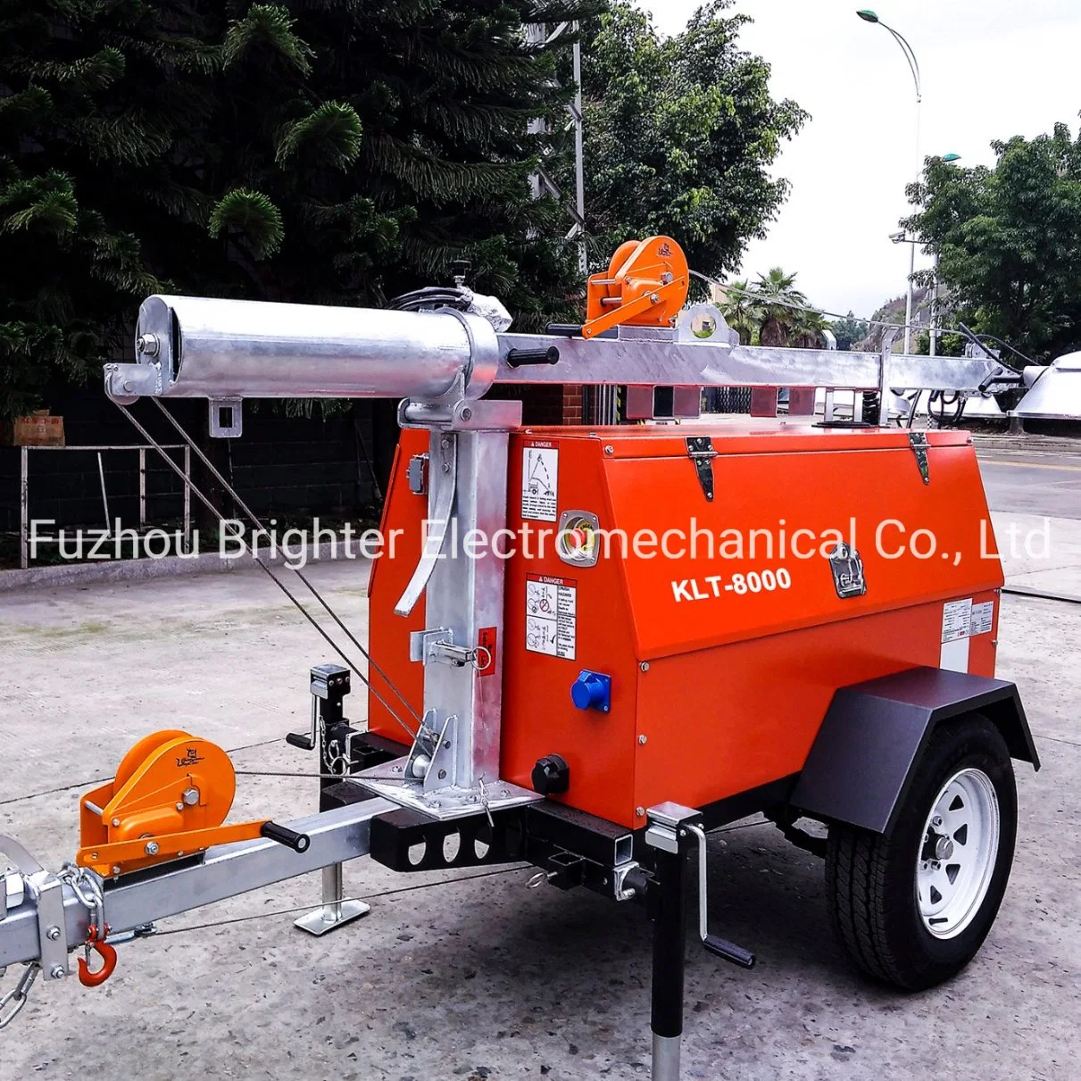 9m Manual Mast Mobile Ligthing Tower with Portable Trailer