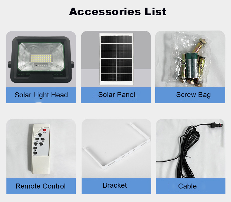 Energy Saving Wholesale Price Waterproof Outdoor 200W Solar Powered LED Flood Light