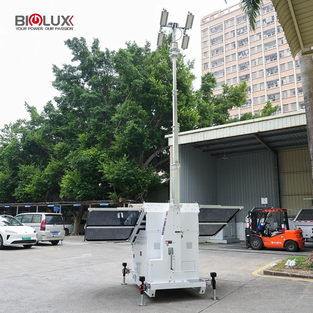 Biglux Hiskid Solar Trailer Tower with 3kw Backup Generator for Construction Site