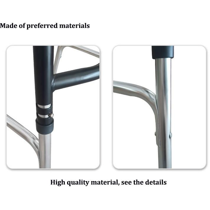 High Quality Aluminium Walker Walking Aids with Folding Mobility Frameto Adjustable Height for Adults