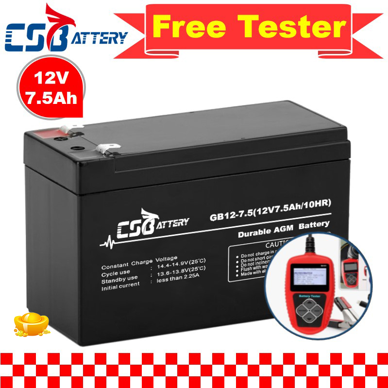 Csbattery 12V7.5ah Deep Cycle AGM Bateria for Emergency-Lighting/Toy/Security-Alam/Medical-Equipment