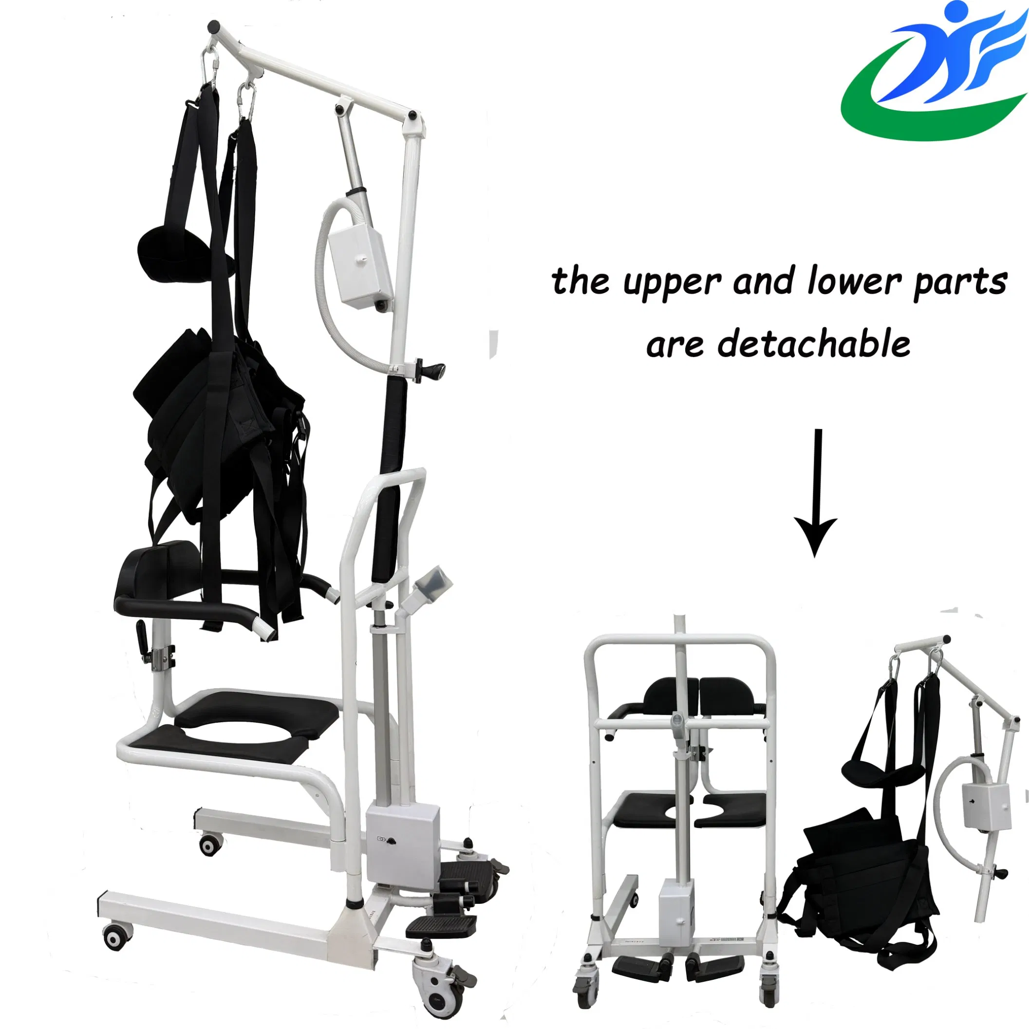 Ready-to-Ship Hydraulic Lift Transfer Chair for Disabled Commode Wheelchair Mobility Aids