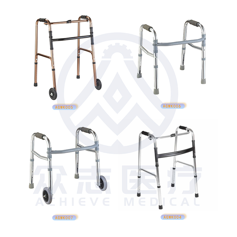 Aluminum Mobility Aids Lightweight Height Adjustable Walking Aid with Wheels Medical Equipment for Handicapped Walker