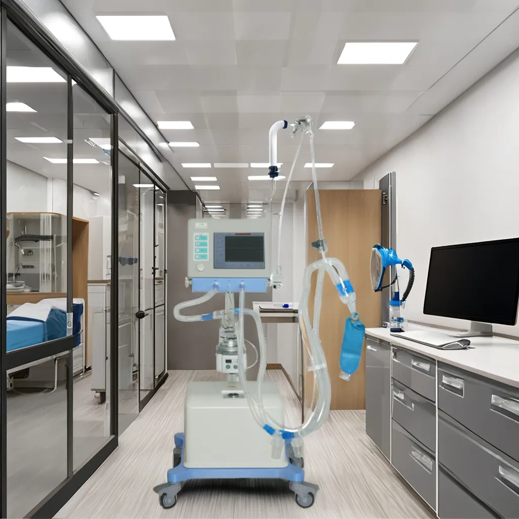 Portable Movable ICU Ventilator Machine Hospital Medical Equipment Air Compressor for Emergency Situation Designed for Human