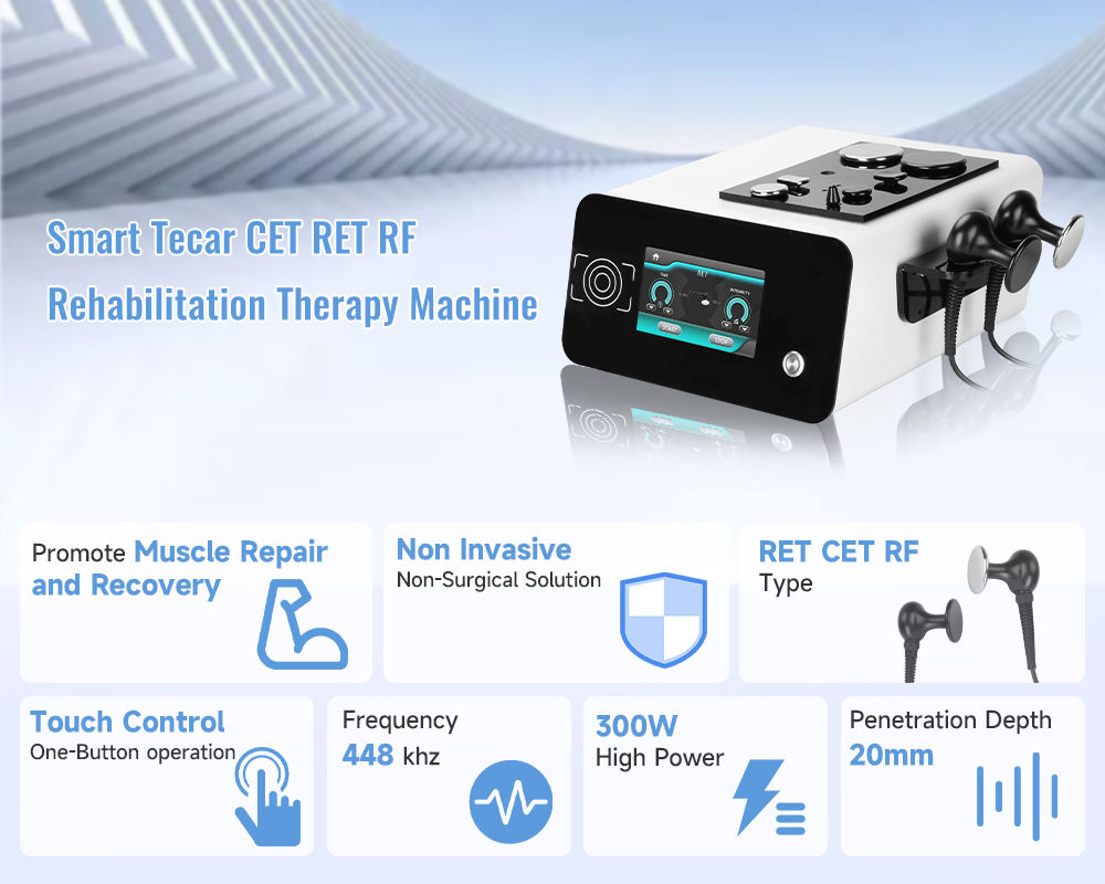 Portable Cet Ret RF448kHz Tecar Therapy Physiotherapy Machine Rehabilitation Physical Therapy Equipment
