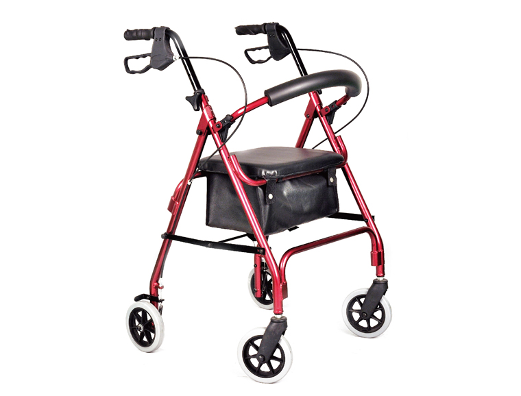 Adjustable Foldable Rollator Walker Mobility Aid for Elderly