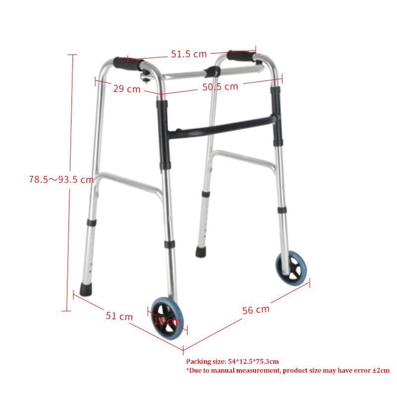 High Quality Aluminium Walker Walking Aids with Folding Mobility Frameto Adjustable Height for Adults