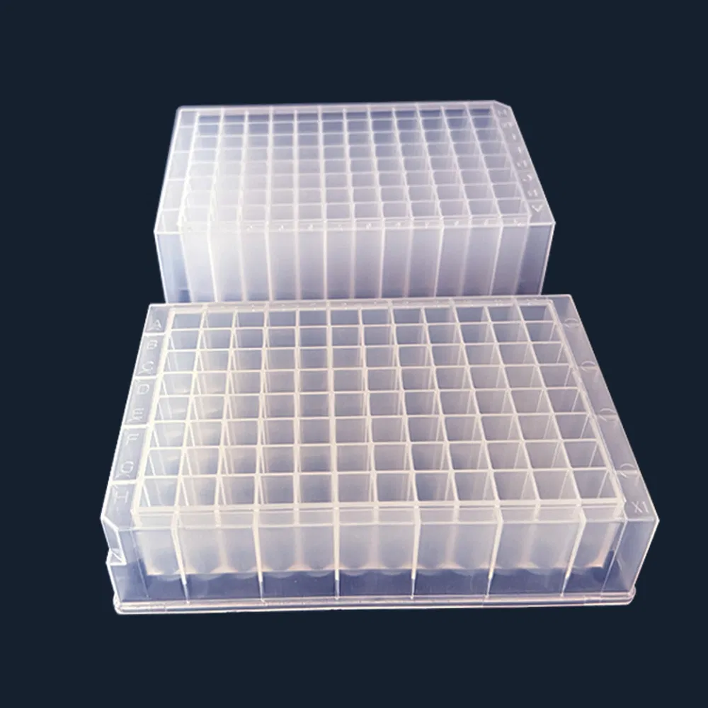 Lightweight Disposable Medical Supplies V-Shaped Style PCR 96 Deep Well Plate Reagent Reservoir