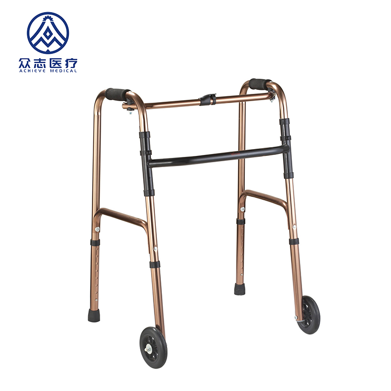 Aluminum Mobility Aids Lightweight Height Adjustable Walking Aid with Wheels Medical Equipment for Handicapped Walker