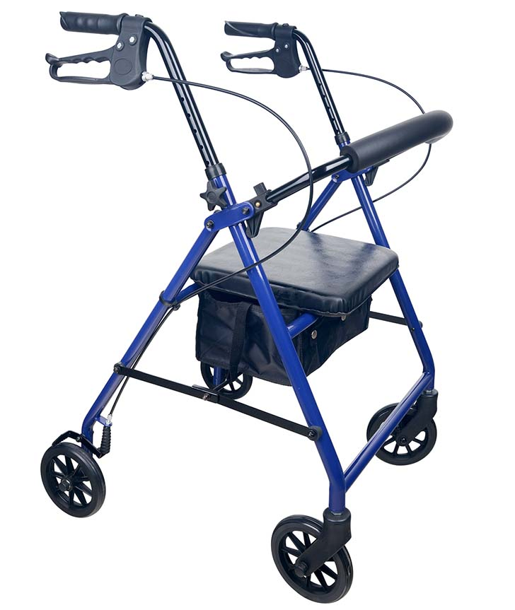 Adjustable Foldable Rollator Walker Mobility Aid for Elderly