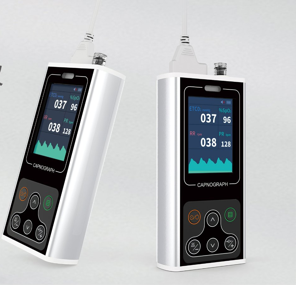 Capnograph Monitor Patient Care Etco2 Sensor Portable Capnometer Medical Equipment Handheld Surgical Instrument Hospital CO2 Detector Capnography Device