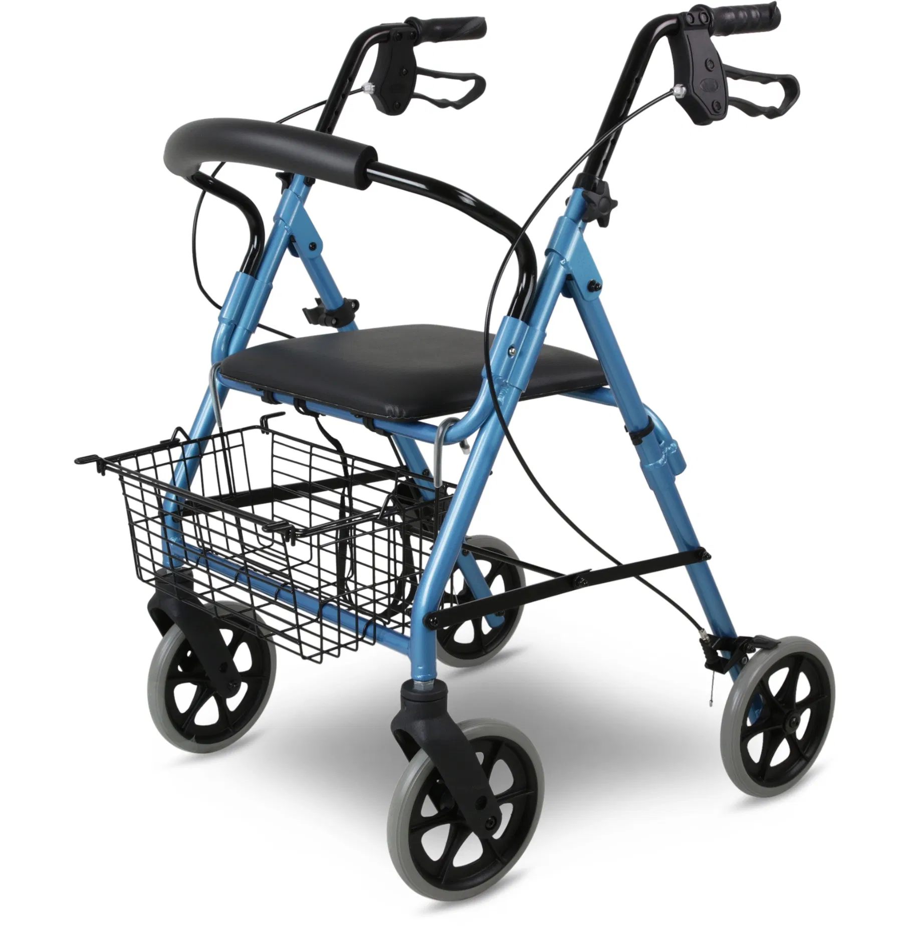 Adjustable Foldable Rollator Walker Mobility Aid for Elderly